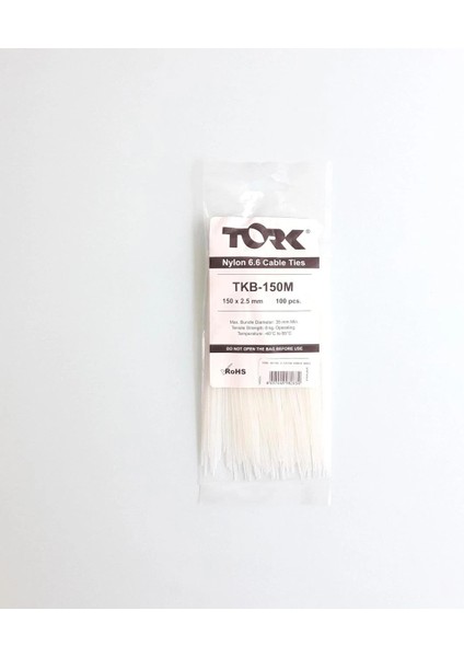 Tork Beyaz Kablo Bağı 2,5X150