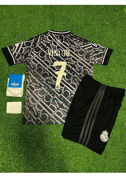 R.madridd 2024/25 Yeni Sezon Vini Jr. Alternatif Çocuk Forması 4'lü Set (Thırd Shirt)