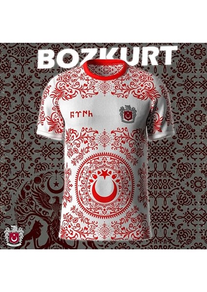 Türkiye Özel Tasarımlı Konsept Beyaz Bozkurt Forması