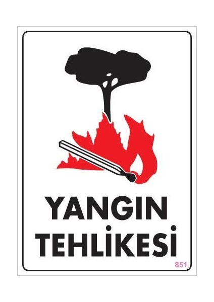 Yangın Tehlikesi Uyarı Levhası 25X35 KOD:851
