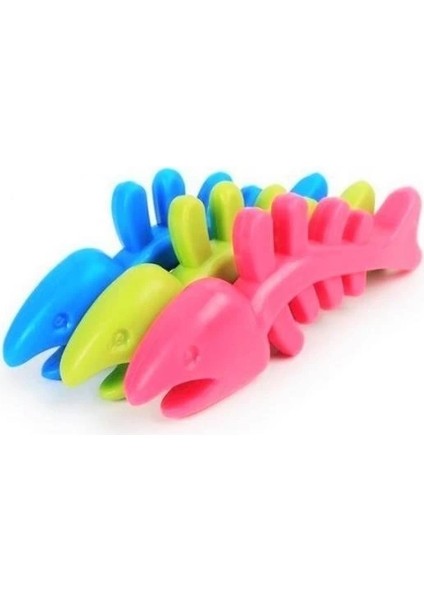 Balık Kemiği Iskelet Şekilli Renkli Plastik Kedi Oyuncağı
