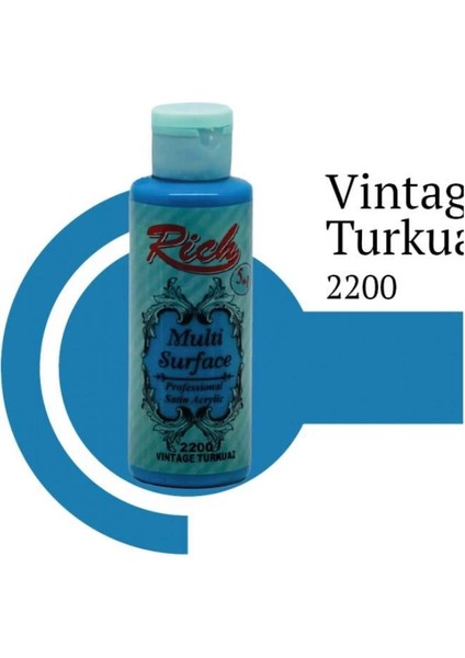 Rich Multi Surface 2200 Wintage Turkuaz Akrilik Boya 120 cc