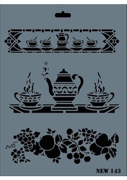 Rich New Seri N-143 Stencil 35X25 cm