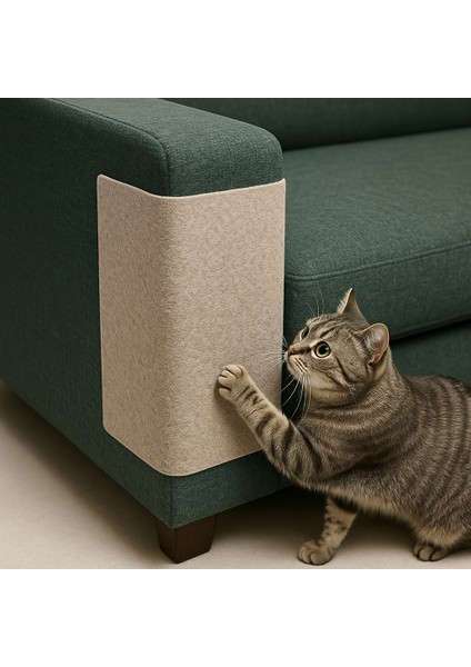 Keçe Kedi Koltuk Kanepe Tırmalama Koruyucu 20X50CM – Yapışkanlı Mobilya Köşe Koruma Halısı