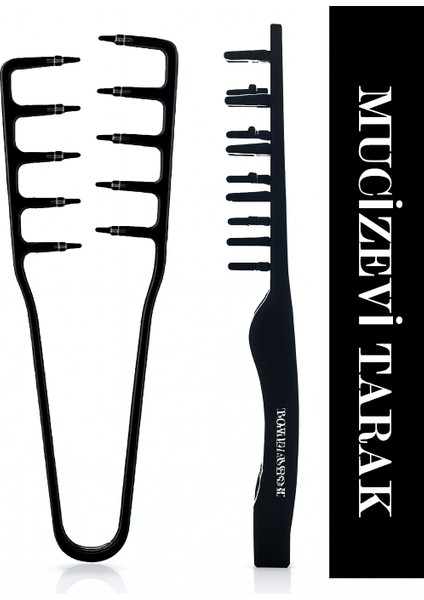 Mucizevi Wax Tarak ve Şekillendirme Dalga Saç Yapımı Tarağı 2'li Set modelleri
