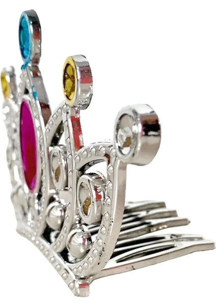 Bfs Gümüş Renk Taraklı Model Prenses Kraliçe Tacı 2 No 12X7 cm fırsatları