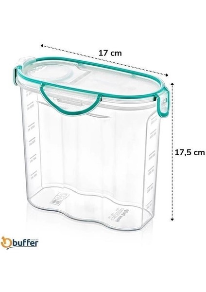 Kilitli Kapaklı Contalı Hava,su Sıvı Geçirmez 1,7 Litre Erzak Saklama KABI-SA585 fırsatları