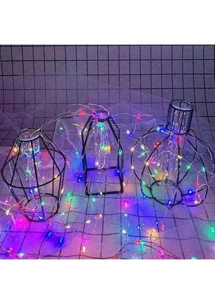 Pilli Renkli Peri LED Işık Dekoratif Aydınlatma 5 Metre Rgb LED