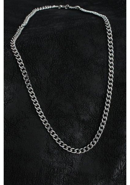 Bfs 316L Çelik Klasik Zincir Model Gümüş Renk Erkek Kolye