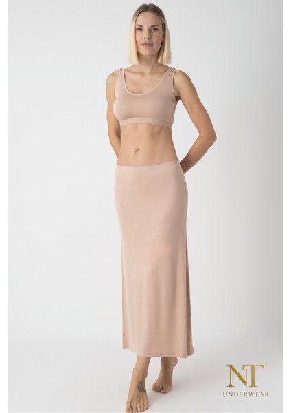 Bambu Uzun Etek Astarı, Maxi Jupon – Doğal Kumaş, Modern Kalıp.