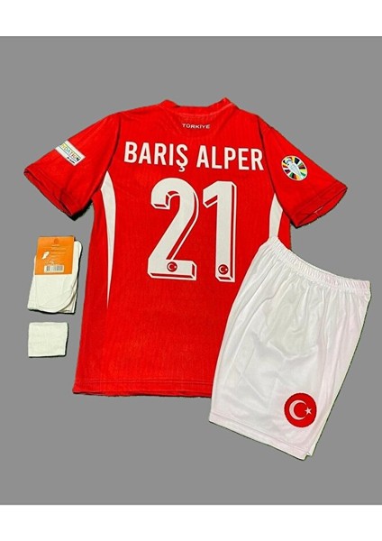 Barış Alper Türkiye Milli Takımı Euro 2024 Deplasman Taraftar Çocuk Forması 4'lü Set