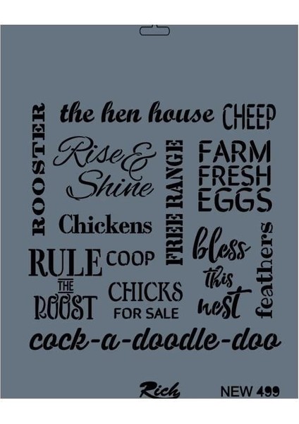 Rich New Seri N-499 Stencil 35X25 cm