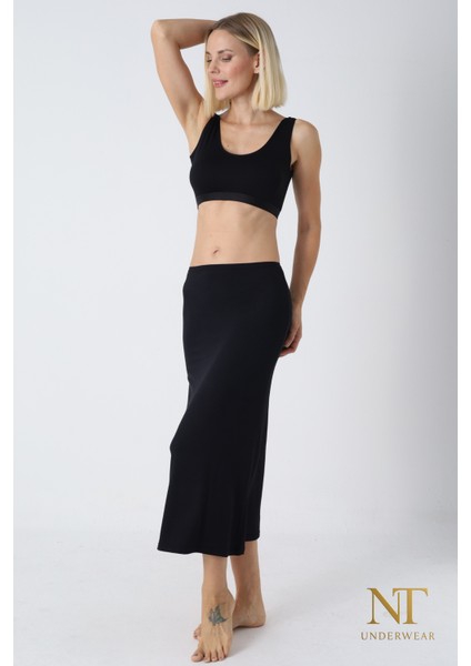 Bambu Uzun Etek Astarı, Maxi Jupon – Doğal Kumaş, Modern Kalıp.