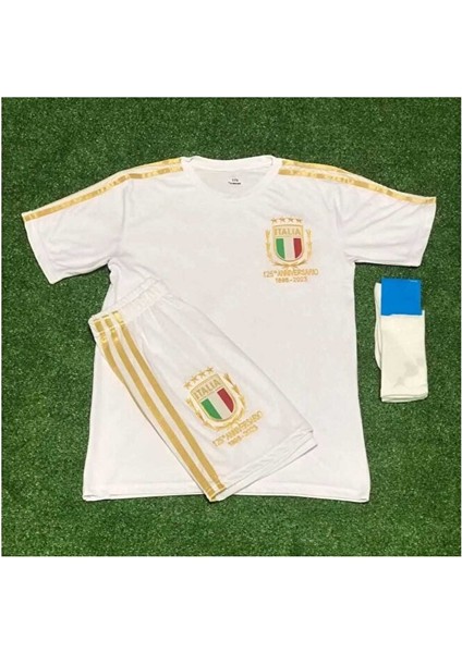 Italya 125.YIL Nicolo Zaniolo Özel Konsept Çocuk Forması Şort Çorap 3'lü Set fiyatları