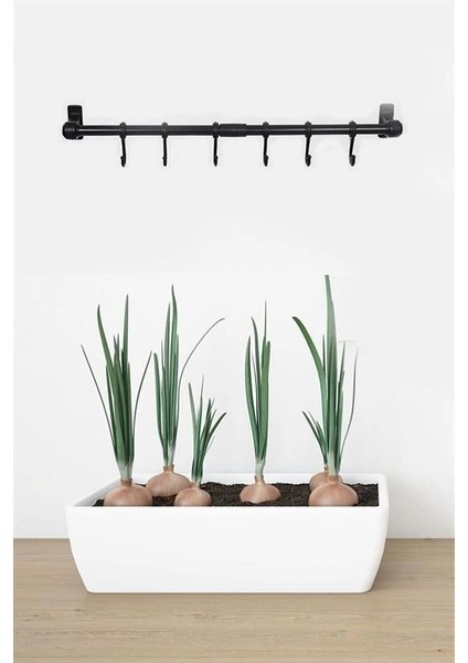 Duvara Monte Edilen 6 Kancalı Dekor Kaşıklık ve Kupa Askısı