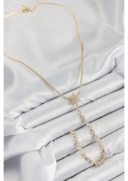 Bfs Pirinç Zirkon Taşlı Kutup Yıldızı Model Gümüş Renk Y Kolye fiyatları