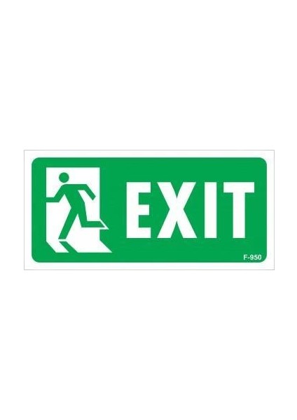 Exit Sol Uyarı Levhası 17,5X25 KOD:950