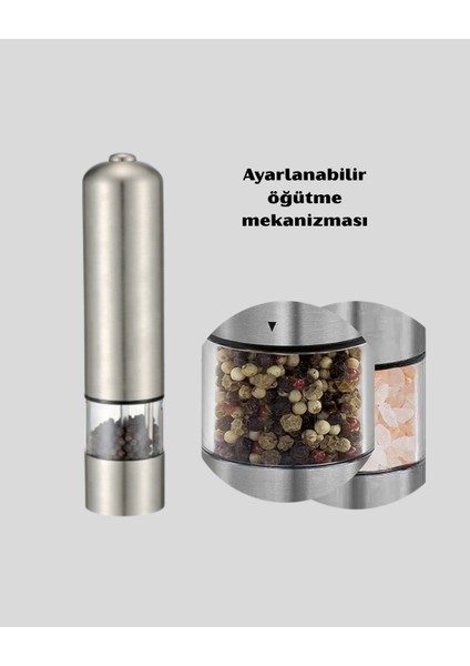 Bfs Elektrikli Tuz Karabiber Değirmeni – Paslanmaz Gövde, LED Işıklı ve Ayarlanabilir Öğütme fırsatları
