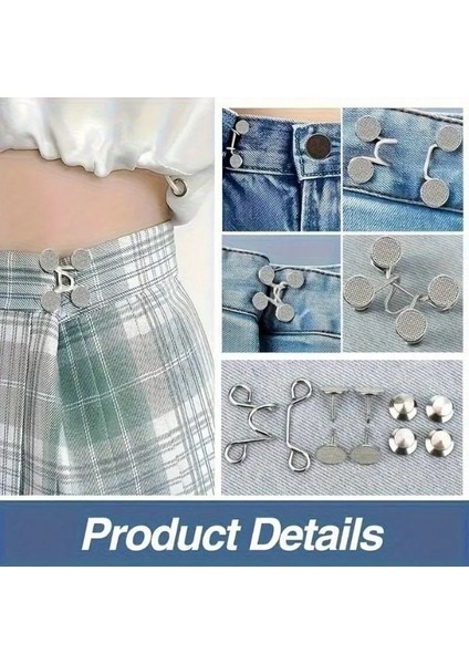 10 Parça Ayarlanabilir Kot Pantolon Bel Sıkılaştırıcısı, Kadın Modasıyla Uyumlu Metal Iğneler indirimleri