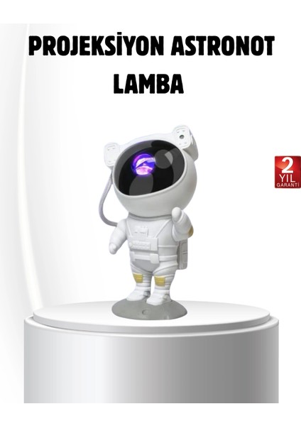 Bfs Bluetooth Müzikli Astronot Projeksiyon Lambası Yıldız ve Ay Efektli