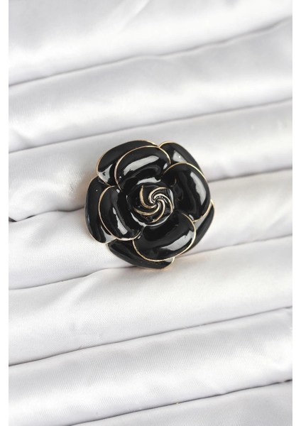 Bfs Siyah Gül Model Broş