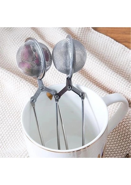Paslanmaz Metal Pratik Kolay Bitki Çayı Demleme Süzgeci Aparatı