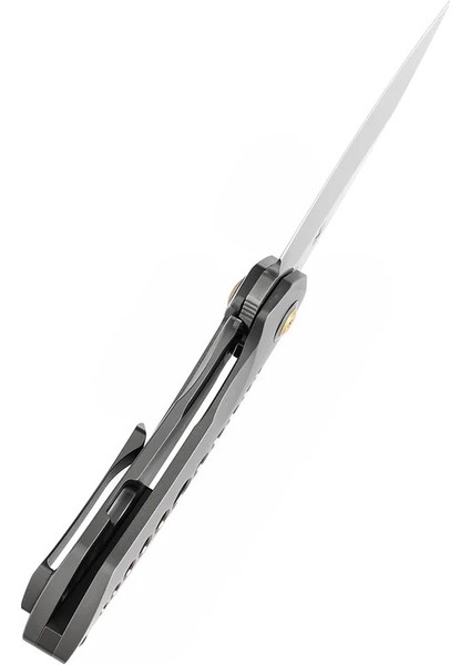 Odd 21 | Ön Flipper | Gri Eloksal Titanyum Bronz Delikli Sap | Damascus Çelik Çakı | K1077A2 indirimleri