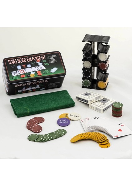 Bfs Poker Oyunu 200 Chip ve 2 Adet Iskambil Kağıt Setine Sahip Poker Oyunu ALK2540