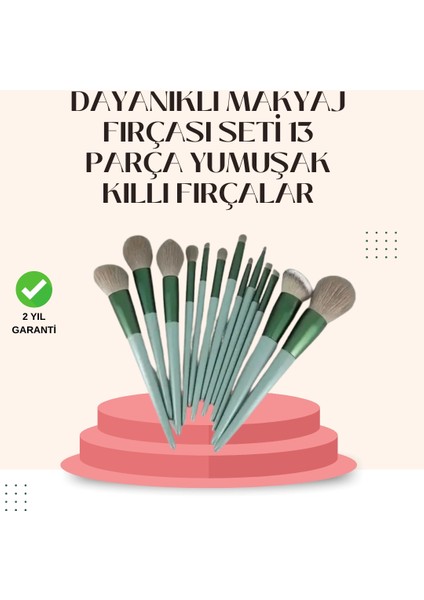Bfs Göz Farı Allık Fondöten Için Uygun 13'lü Makyaj Fırçası Seti Kompakt Tasarım