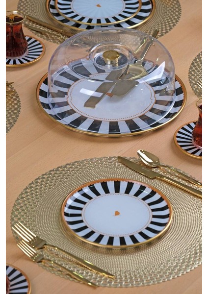 Black Line 6 Parça 6 Kişilik Pasta Takımı - Pasta Tabağı modelleri