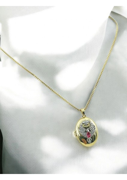 Ankakuşu Alya Kolyesi Gold Renkli Çelik Kapaklı Kolye fiyatları