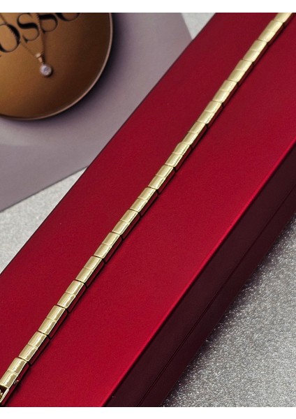 Xuping Kare Plaka Model Çelik Bileklik