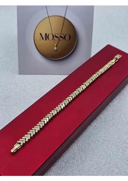 Xuping V Model Zirkon Taşlı Gold Renk Çelik Bileklik fiyatları