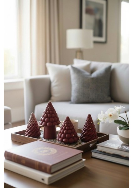 Dekoratif Çam Ağacı Set Kırmızı