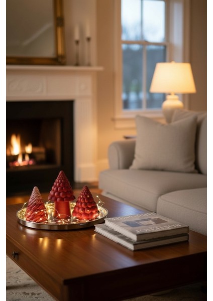 Dekoratif Çam Ağacı Set Kırmızı fırsatları