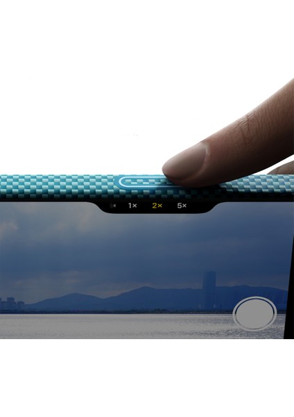 iPhone 17 Pro Uyumlu Kılıf M-Safeli Aramid Fiber Pitaka Glints Of Gold Ultra Slim Serisi Kapak Mavi