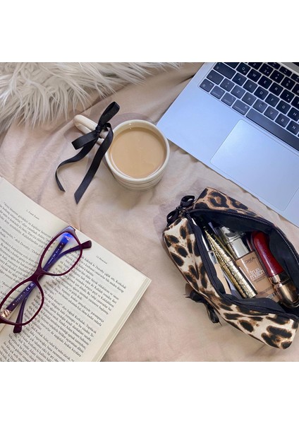 Leopar Desenli Kalemlik/makyaj Çantası indirimleri