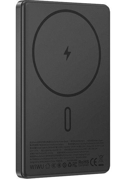 WI-P072 Pd 20W M-Safe Şarj Özellikli Ultra Ince Aramid Fiber Powerbank 15W 5000MAH Siyah fiyatları