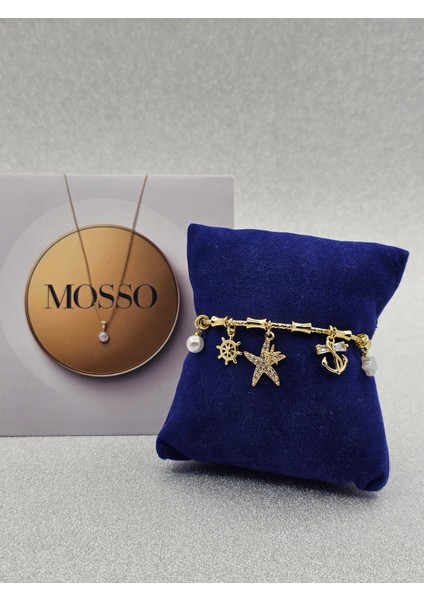 Charmlı Kemik Model Gold Renk Çelik Bileklik fiyatları