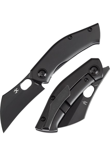 Osprey | Başparmak Deliği Bıçağı | Siyah Titanyum Sap | CPM-S35VN Çelik Çakı | K2087A3