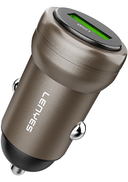 CA61 Hızlı Şarj Özellikli Usb-A Portlu Araç Şarj Aleti 18W Gold