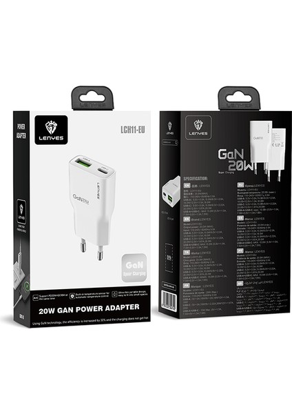 LCH11 Serisi Gan Teknolojili Pd Hızlı Şarj Özellikli Şarj Başlığı 20W Beyaz indirimleri