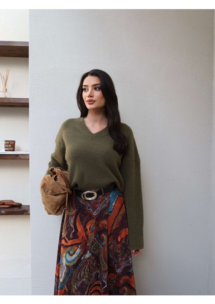Kemerli Etnik Desen Şifon Etek indirimleri