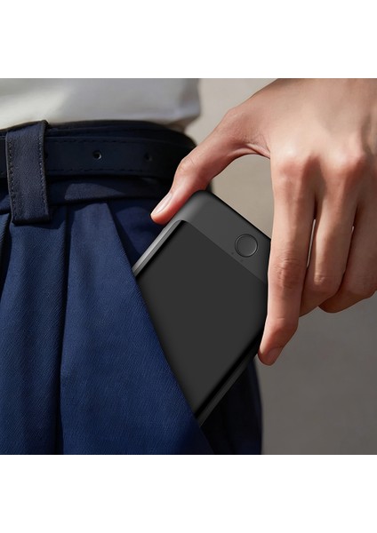 PW0008D Pd 20W LED Ekran Yapay Zeka Destekli Ultra Ince Wireless Powerbank 15W 5000MAH Siyah fiyatları