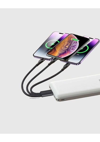 Bfs 3’ü 1 Arada Hızlı Şarj Kablosu Ios Android Type-C Uyumlu ve Dayanıklı indirimleri