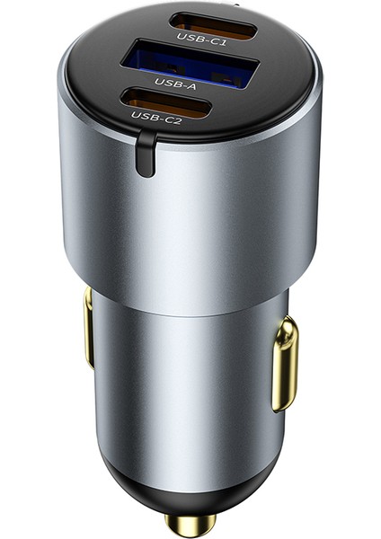 WI-CC032 Nano Pro Dual Type-C + Usb-A Hızlı Şarj Akım Korumalı Araç Şarj Aleti Pd Qc3.0 60W Gri fiyatları