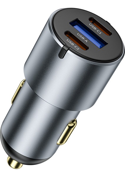 WI-CC032 Nano Pro Dual Type-C + Usb-A Hızlı Şarj Akım Korumalı Araç Şarj Aleti Pd Qc3.0 60W Gri indirimleri