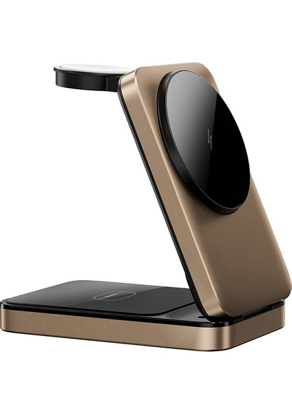 WI-W038 3in1 Katlanabilir Kablosuz Şarj Standı 15W Gold