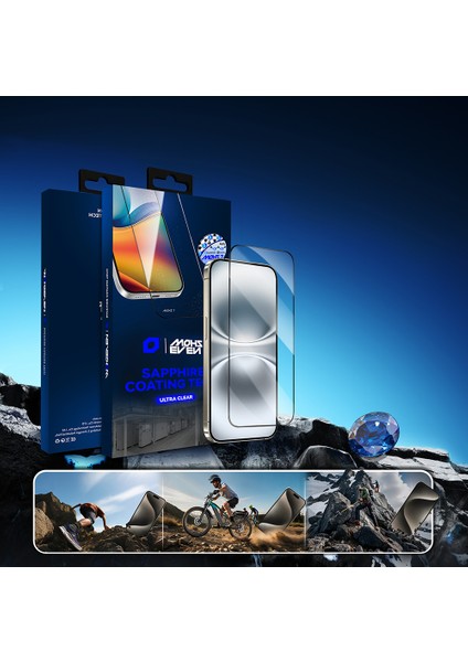 iPhone 17 Air Uyumlu Mohseven Safir Coating Privacy Hayalet Temperli Cam Ekran Koruyucu Siyah