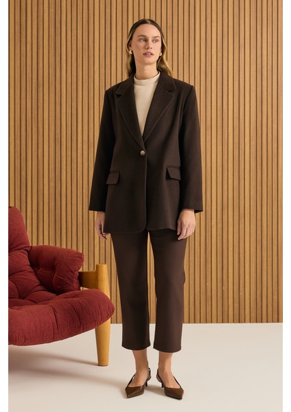 Oversize Fit Kalın Ceket